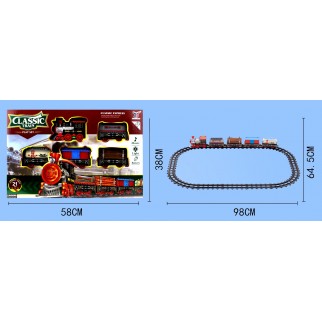 Žaislinis traukinys su trasa
