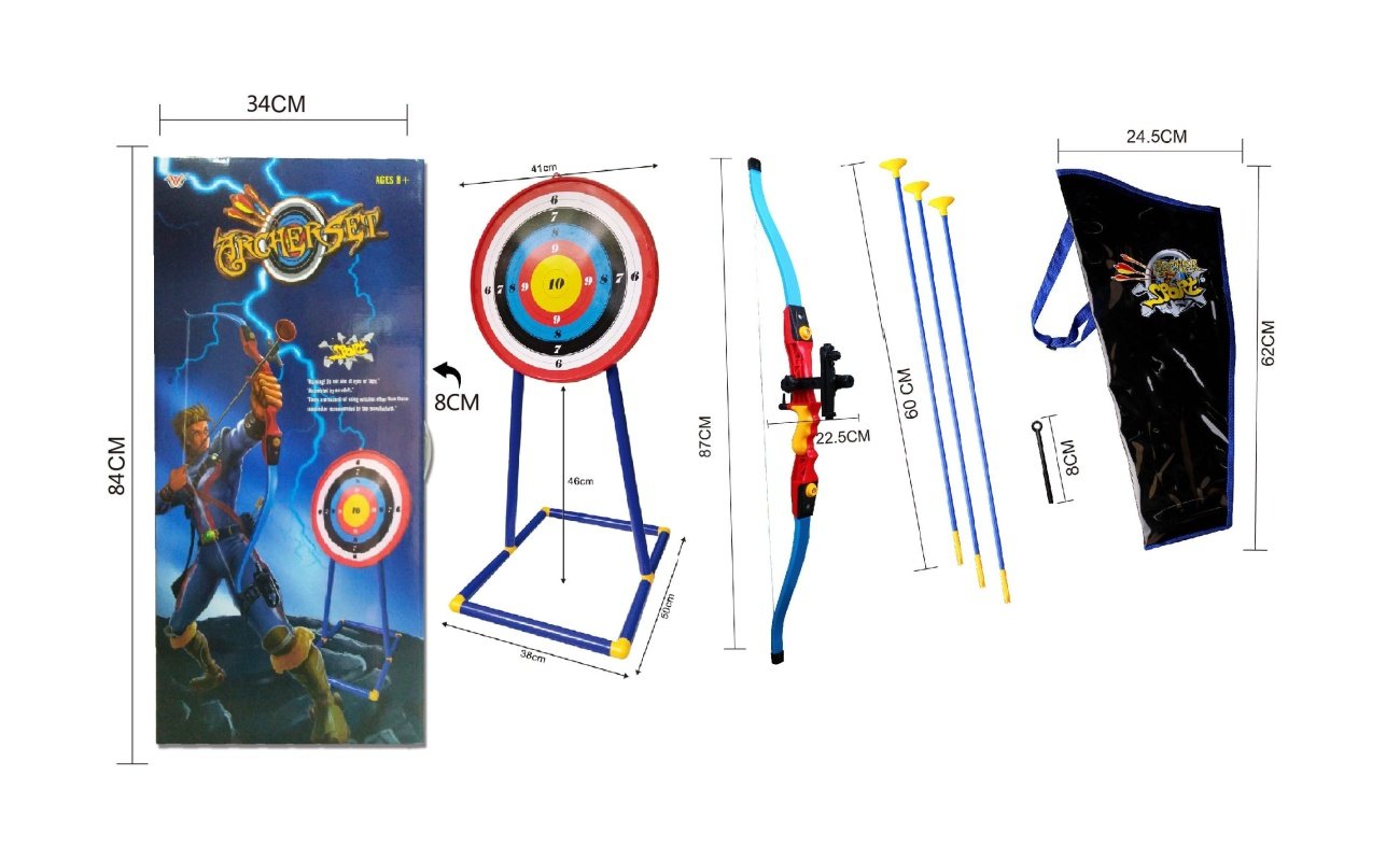 Vaikiškas lankininko rinkinys su taikiniu