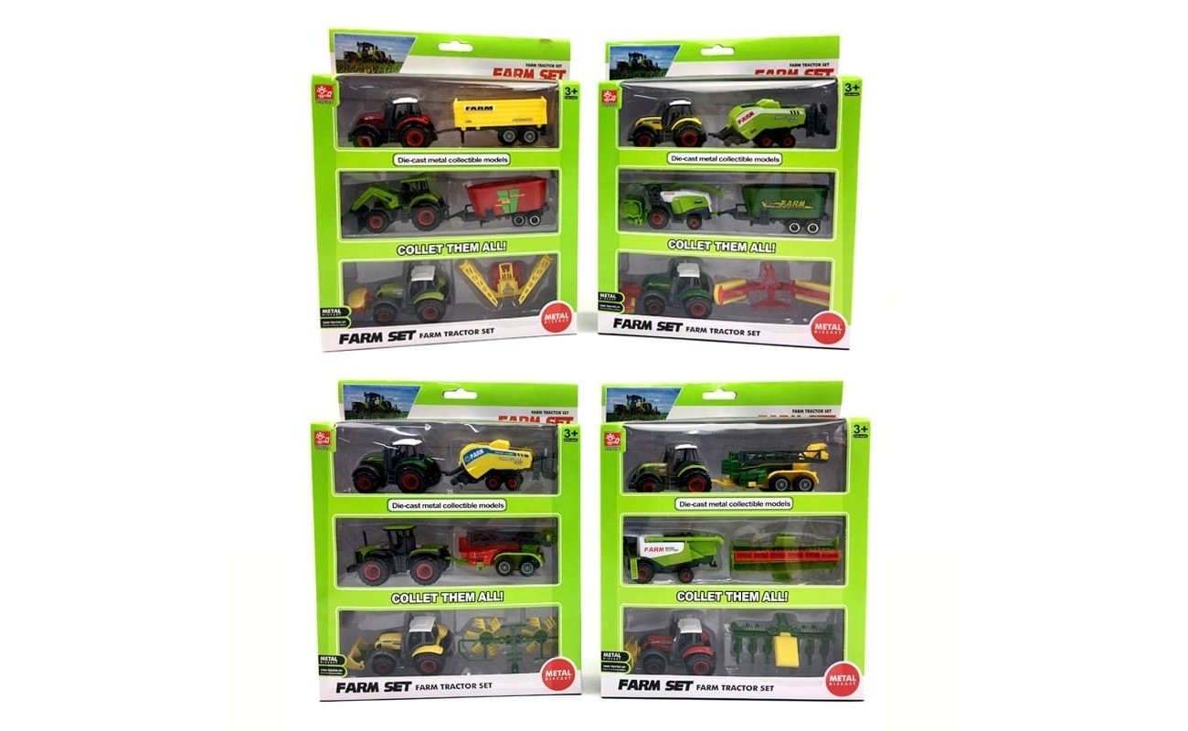 Metalinių traktorių su priekaba rinkinys