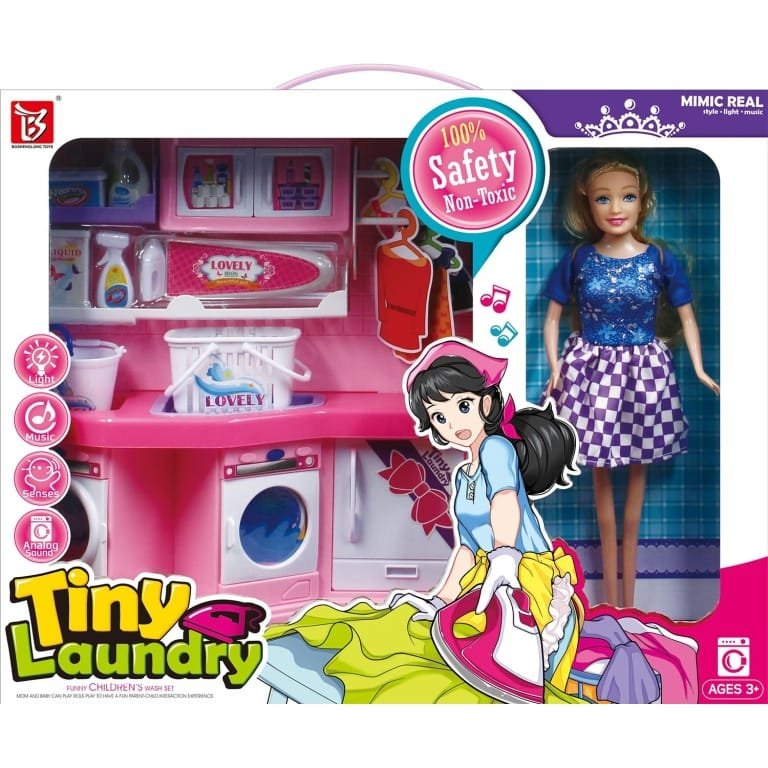 Žaislinis lėlės rinkinys “Tiny Laundry”