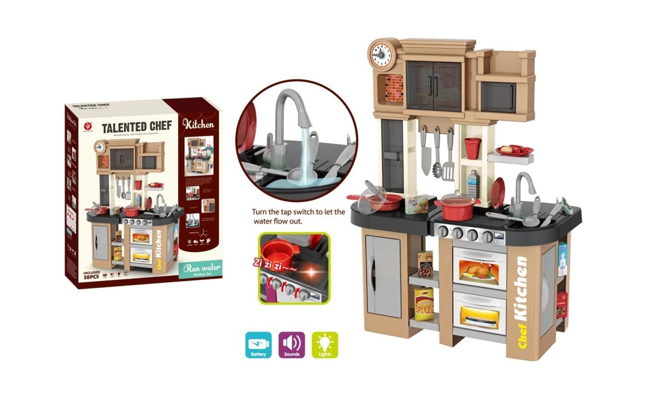Vaikiškas virtuvėlės rinkinys “Talented Chef” 58 pcs