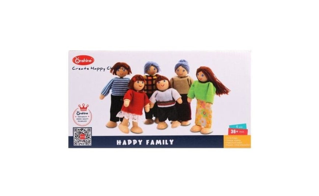 Medinės lėlių figūrėlės “Happy Family”