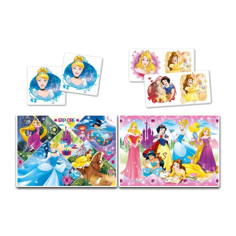 Clementoni supercolor dėlionė + domino “Disney Princess” 2×30 pcs