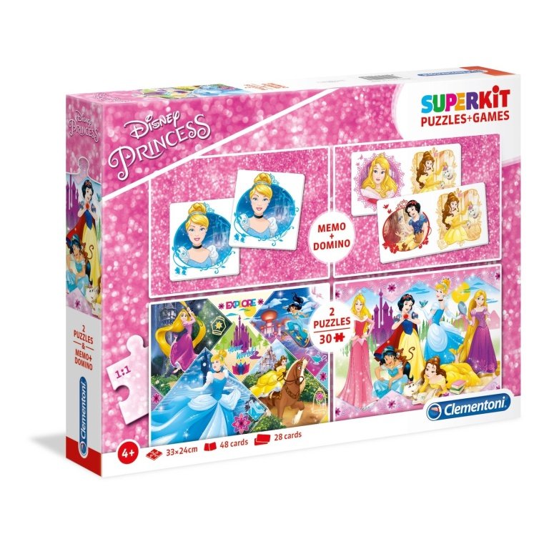 Clementoni supercolor dėlionė + domino “Disney Princess” 2×30 pcs