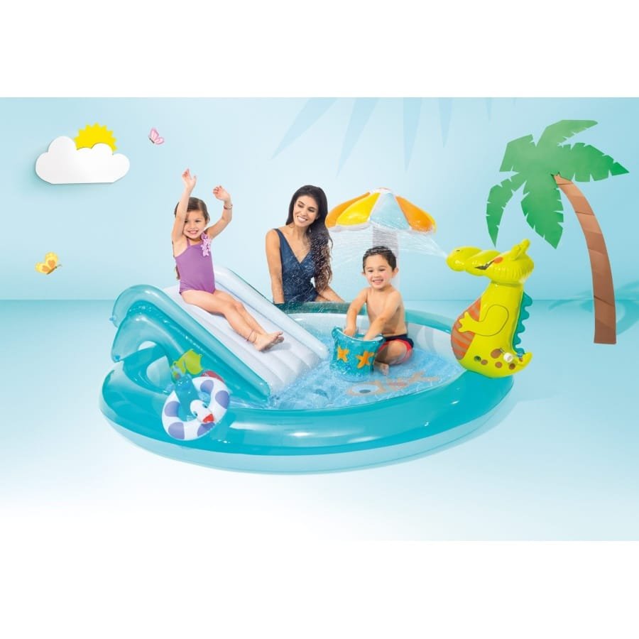 Pripučiamas baseinas (žaidimų aikštelė) INTEX Gator Play Center (2.01m x 1.70m x 0.84m)