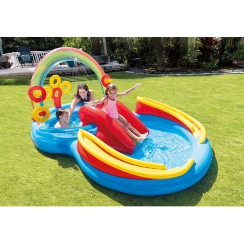 Pripučiamas baseinas (žaidimų aikštelė) INTEX Rainbow Ring Play Center 297x193x135 cm