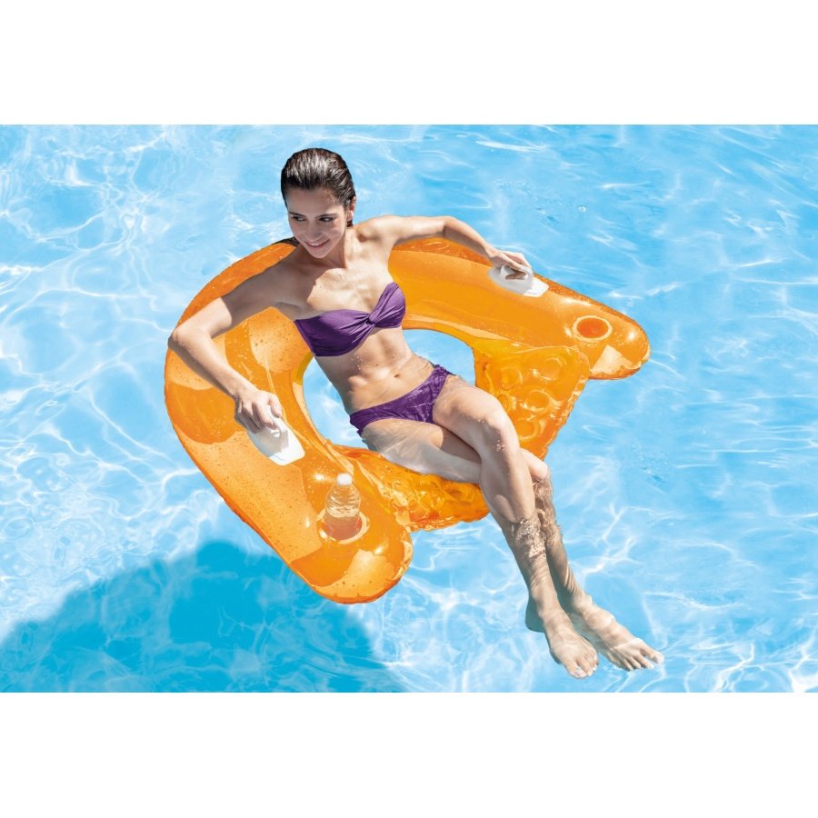 Pripučiamas paplūdimio fotelis INTEX Sit’n Floats 152x99cm – Oranžinė