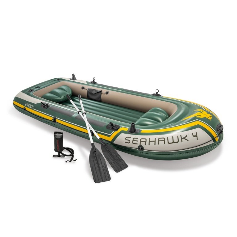 Pripučiama valtis INTEX Seahawk 4 asmenims, komplektas 350 x 144 x 48 cm