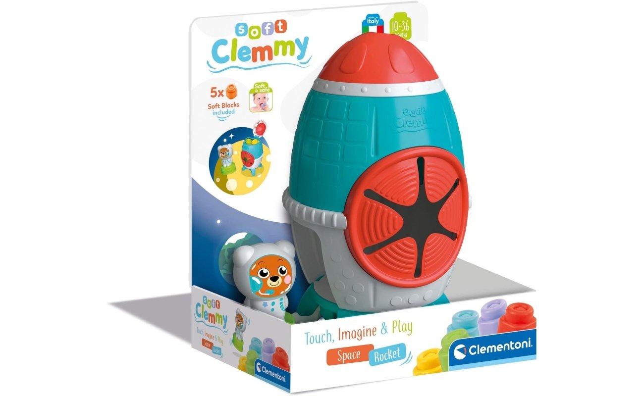 Clementoni sensorinis žaislas su kaladėlėmis “Space Rocket”