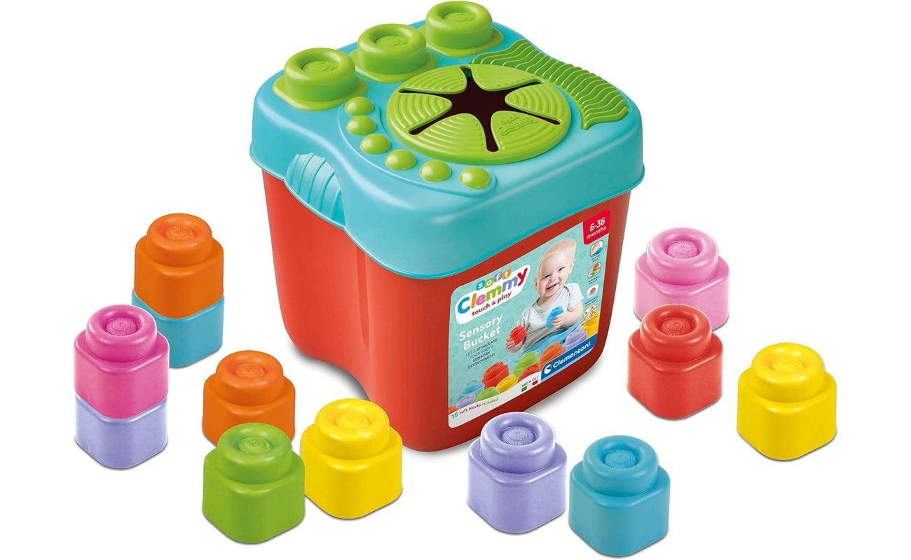 Clementoni sensorinis žaislas su kaladėlėmis “Sensory Bucket”