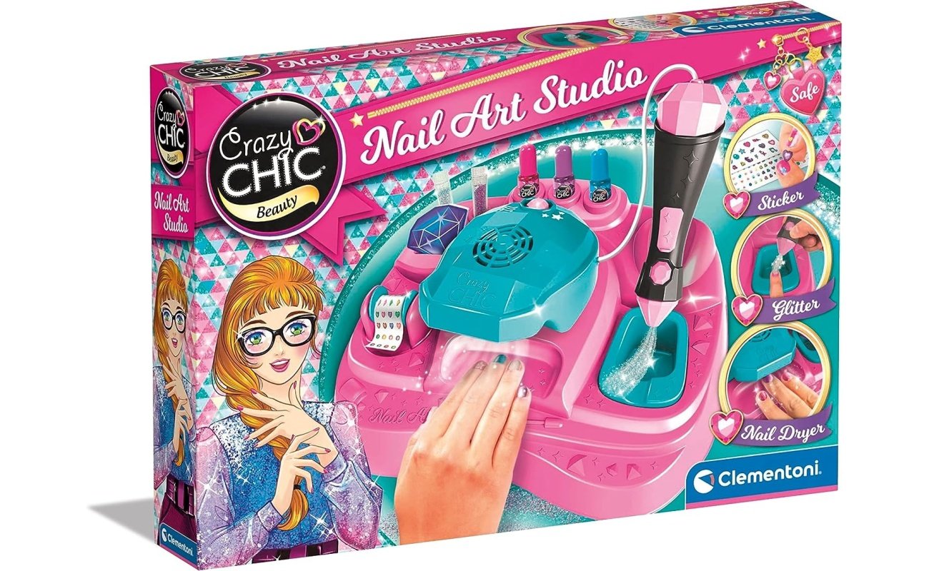 Žaislinė kosmetika – nagų dekoravimo rinkinys Crazy Chic”Nail Art Studio”