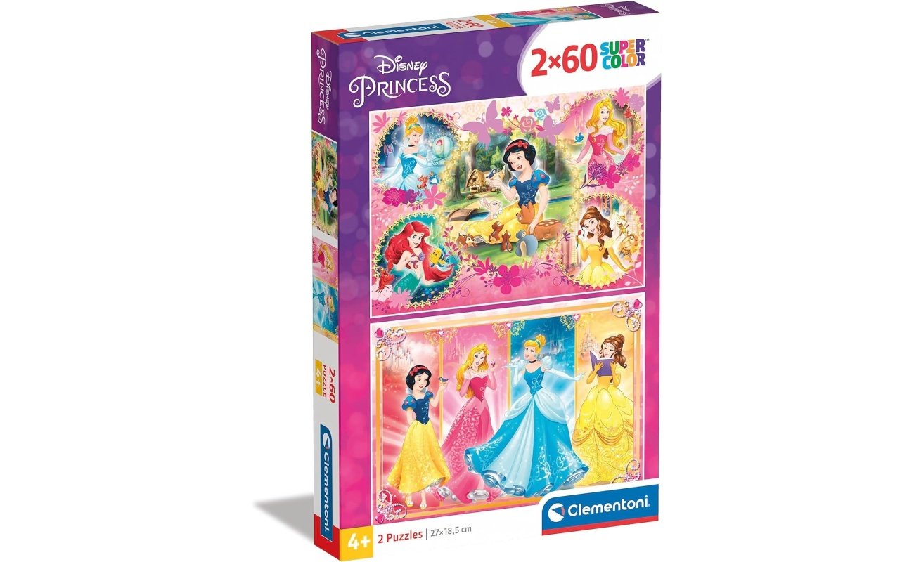 Clementoni supercolor dėlionė “Disney Princess” 2×60 pcs