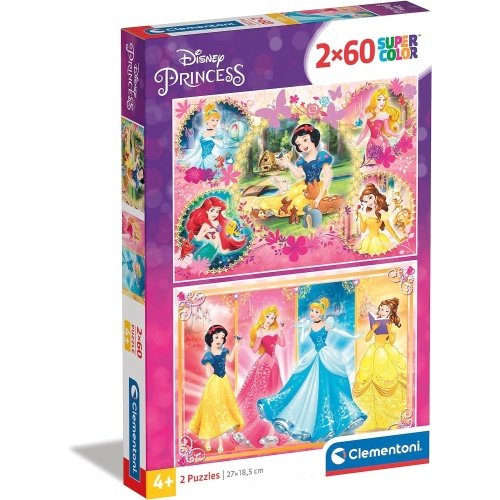 Clementoni supercolor dėlionė “Disney Princess” 2×60 pcs