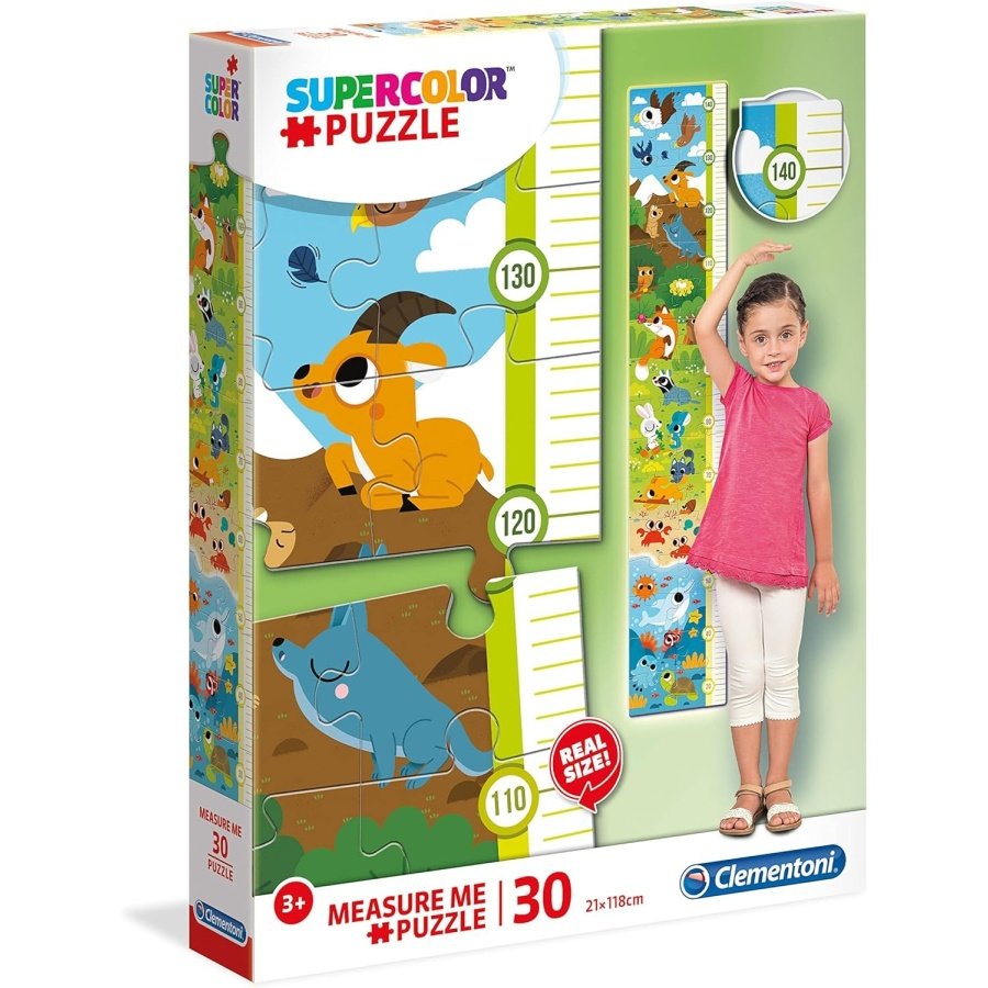 Clementoni supercolor dėlionė – ūgio matuoklis “Cutie Animals 30pcs