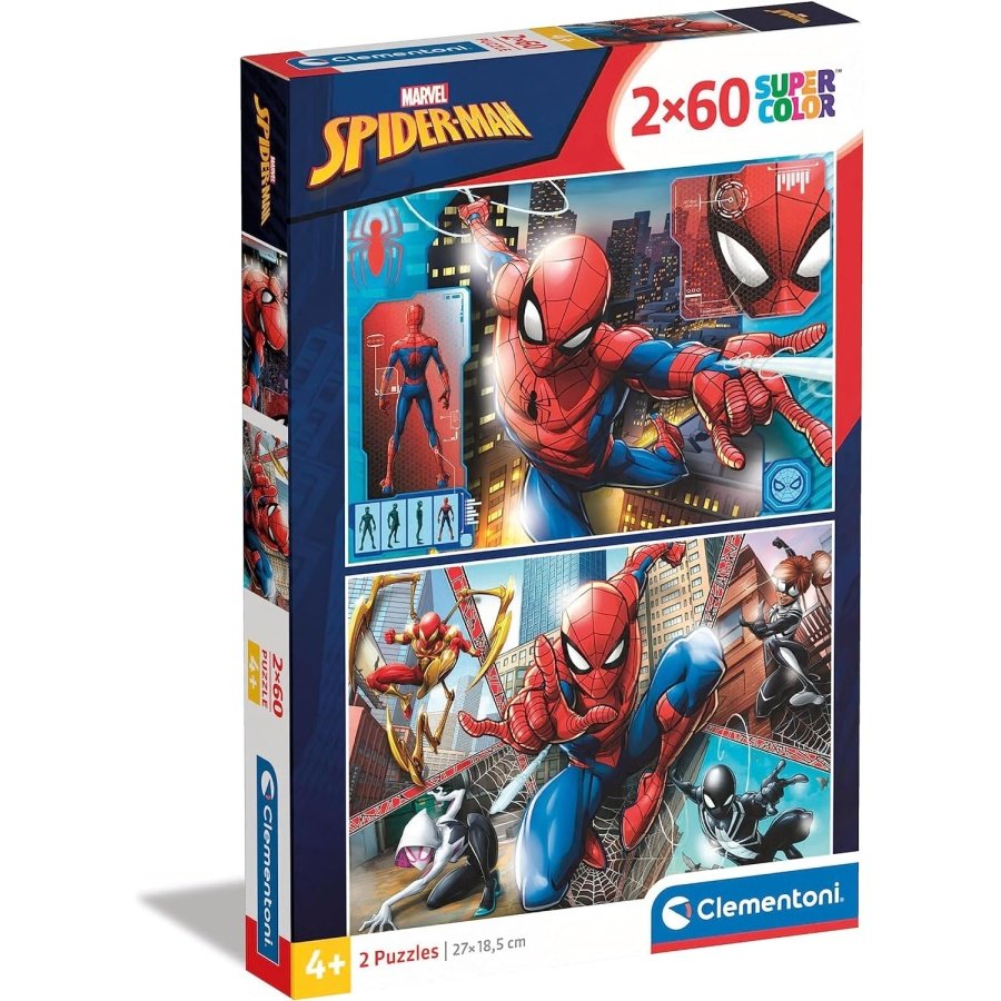 Clementoni supercolor dėlionė “Spiderman” 2×60 pcs