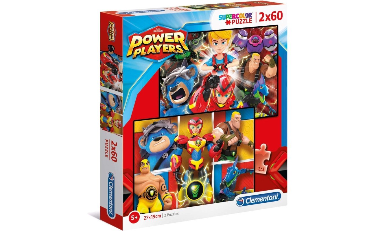 Clementoni supercolor dėlionė “Power Players” 2×60 pcs