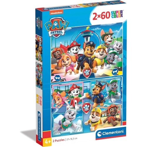 Clementoni supercolor dėlionė “Paw Patrol” 2×60 pcs