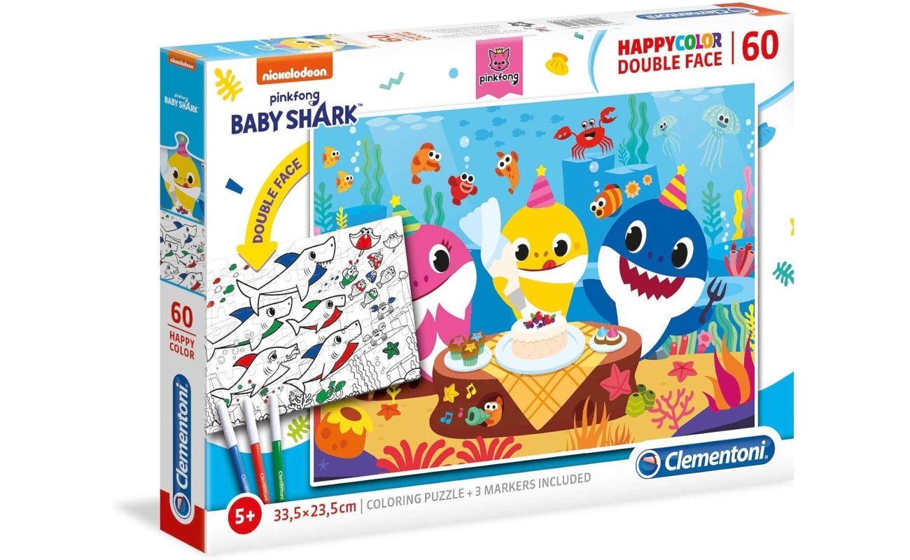 Clementoni Supercolor dėlionė (spalvinama dėlionė) “Baby Shark” 60pcs