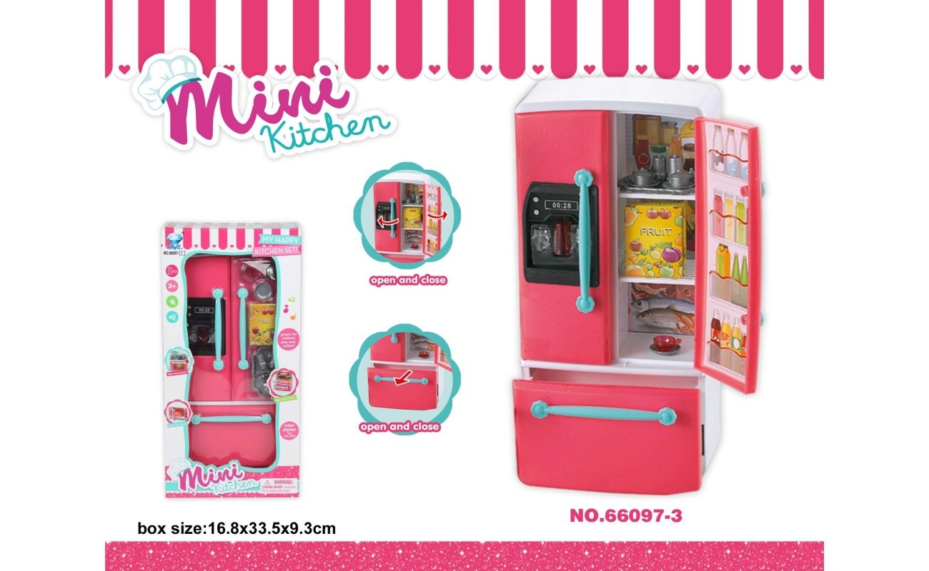 Žaislinis šaldytuvas su priedais “Mini Kitchen”