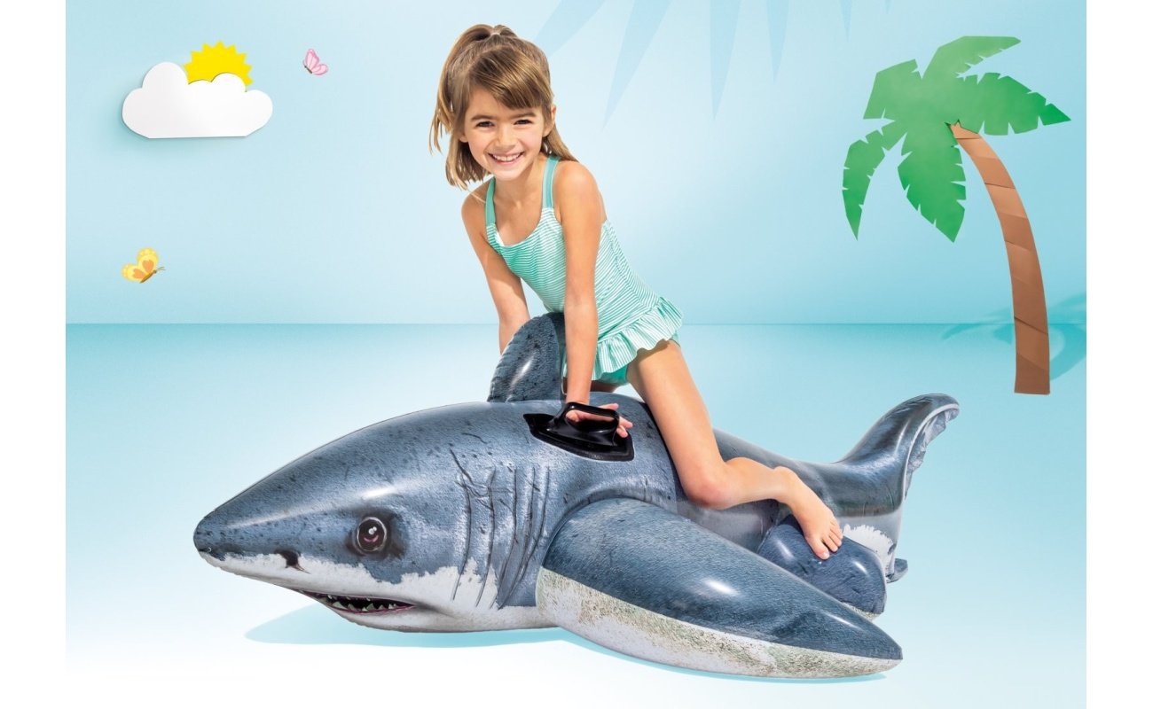 Pripučiamas plaustas INTEX Great White Shark 173x107cm