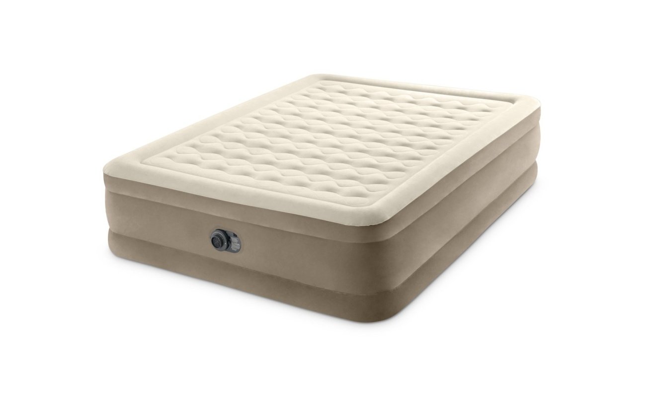 Pripučiamas čiužinys-lova INTEX Queen Ultra Plush, Airbed W/Fiber-Tech RP su pompa,152x203x46cm