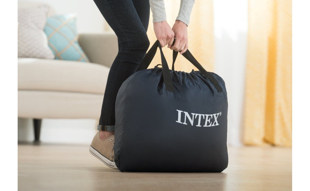 Pripučiamas čiužinys-lova INTEX Queen Ultra Plush, Airbed W/Fiber-Tech RP su pompa,152x203x46cm