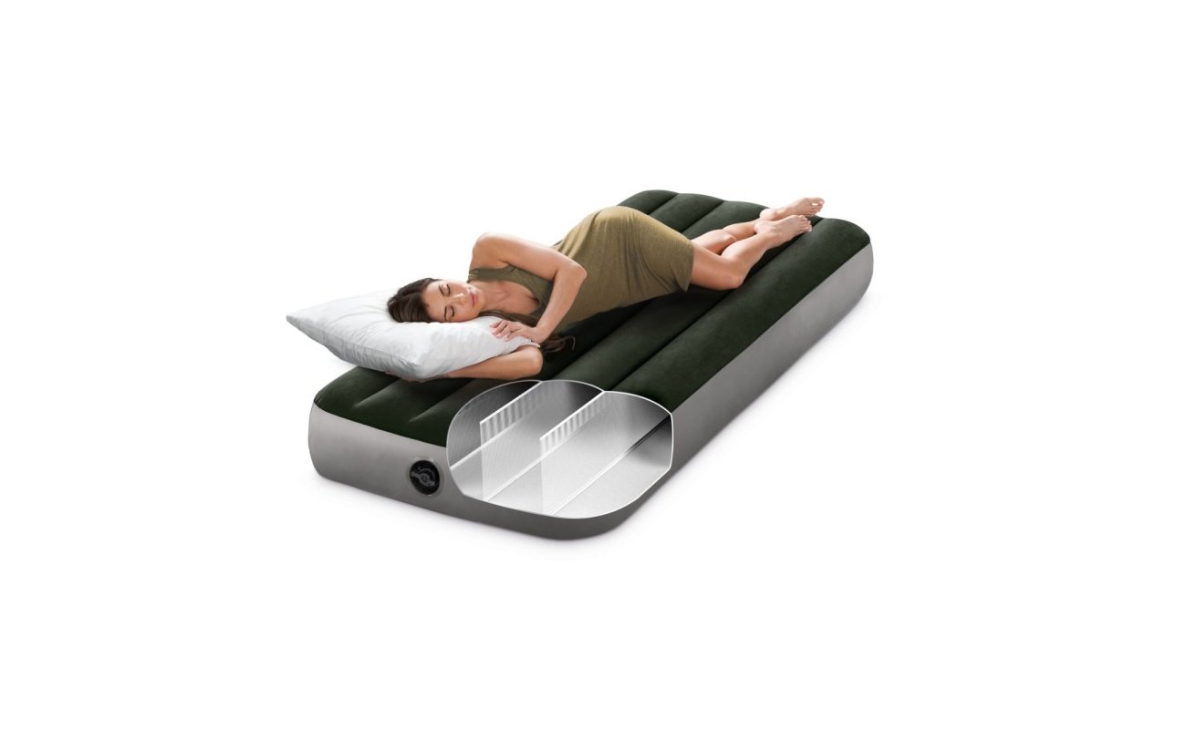 Pripučiamas čiužinys INTEX Cot Dura-Beam, Downy Aiirbed su integruota pompa 76x191x25cm