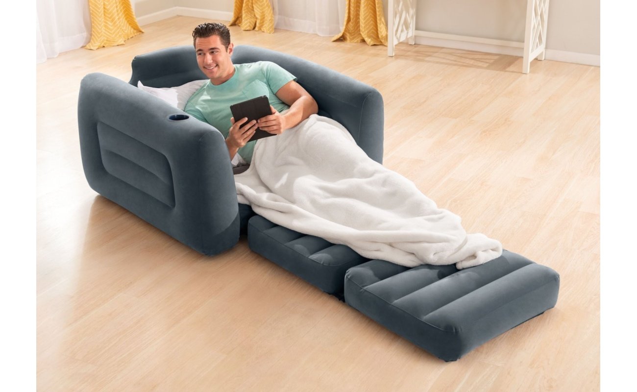 Pripučiamas fotelis-sulankstoma sofa INTEX 2in1, 117x224x66cm