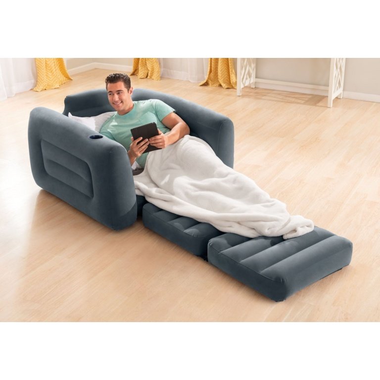 Pripučiamas fotelis-sulankstoma sofa INTEX 2in1, 117x224x66cm