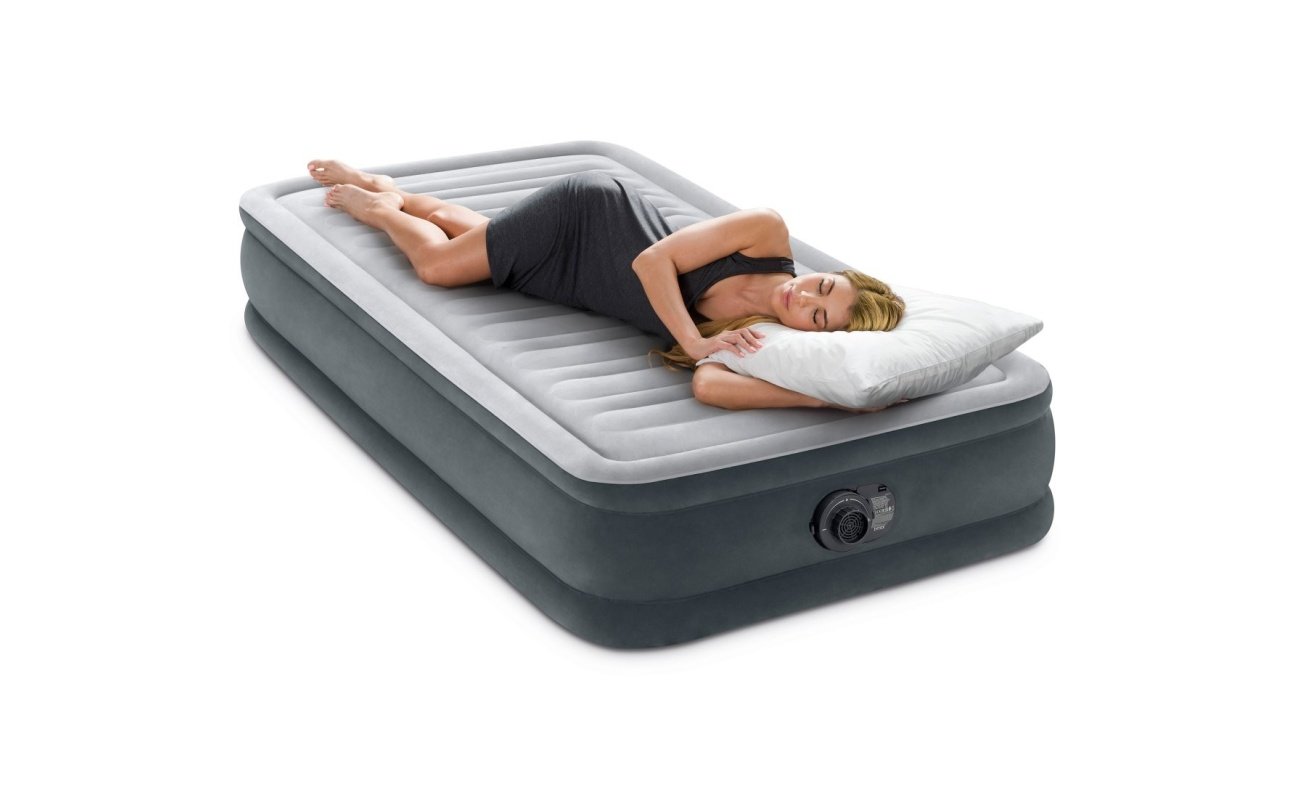Pripučiamas čiužinys-lova INTEX Twin Comfort-Plush, Airbed W/Fiber-Tech RP su pompa,99x191x33cm