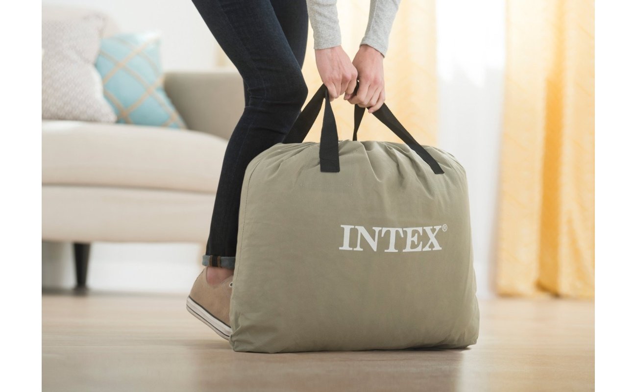Pripučiamas čiužinys-lova INTEX Queen Comfort-Plush, Airbed W/Fiber-Tech RP su pompa,152x203x33cm