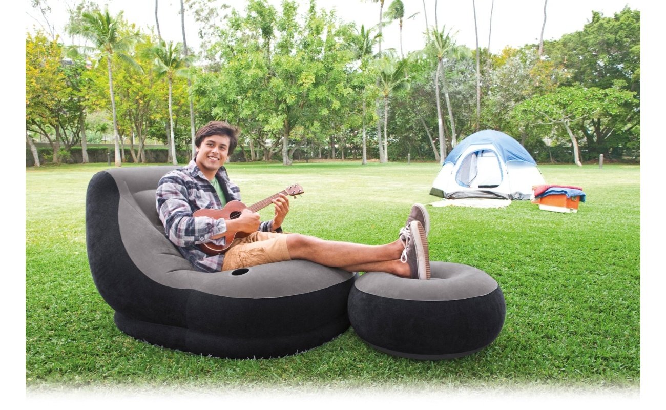 Pripučiama kedė su pufu INTEX Ultra Lounge 102x137x76cm, 64x28cm