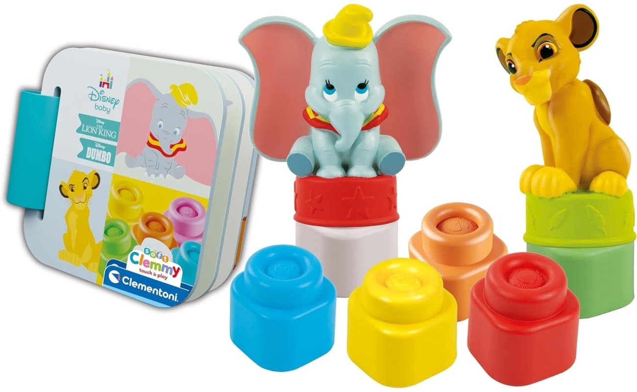 Clementoni kaladėlės Soft Clemmy su knygute “Simba and Dumbo”