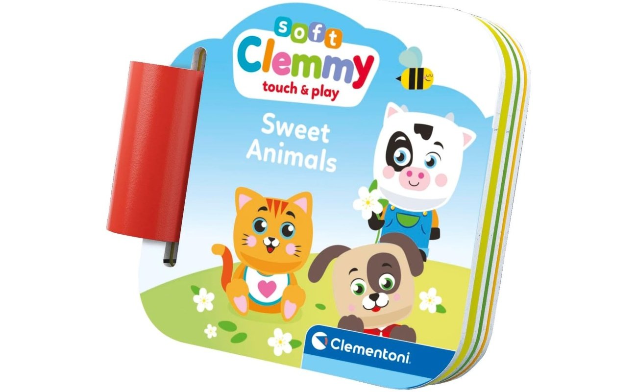 Clementoni kaladėlės Soft Clemmy su knygute “Sweet Animals”