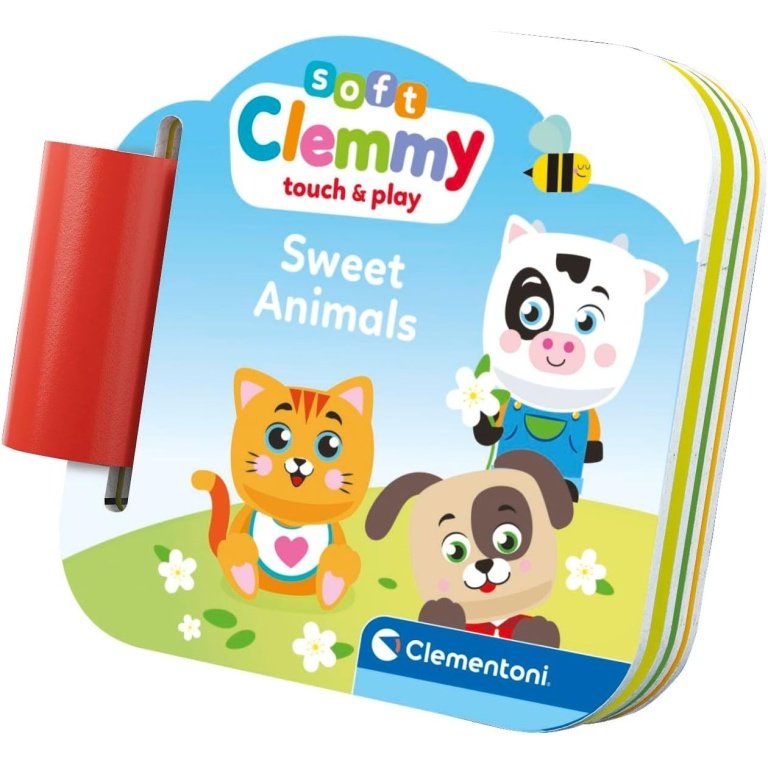 Clementoni kaladėlės Soft Clemmy su knygute “Sweet Animals”