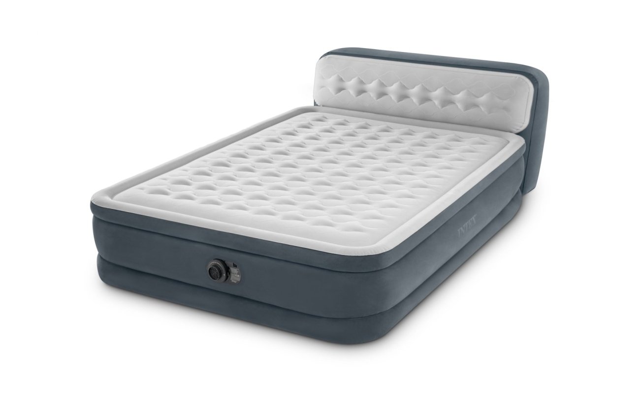 Pripučiamas čiužinys-lova INTEX Queen Ultra Plush, Airbed W/Fiber-Tech RP su integruota pompa ir galvos atrama,152x236x86cm