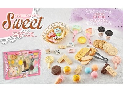 Žaislinis maisto (desertų) rinkinys (51 dal.)