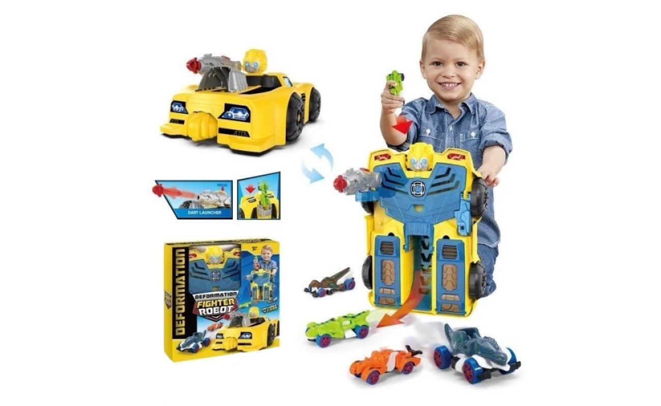 Žaislinis mašinų rinkinys – transformeris (2in1)