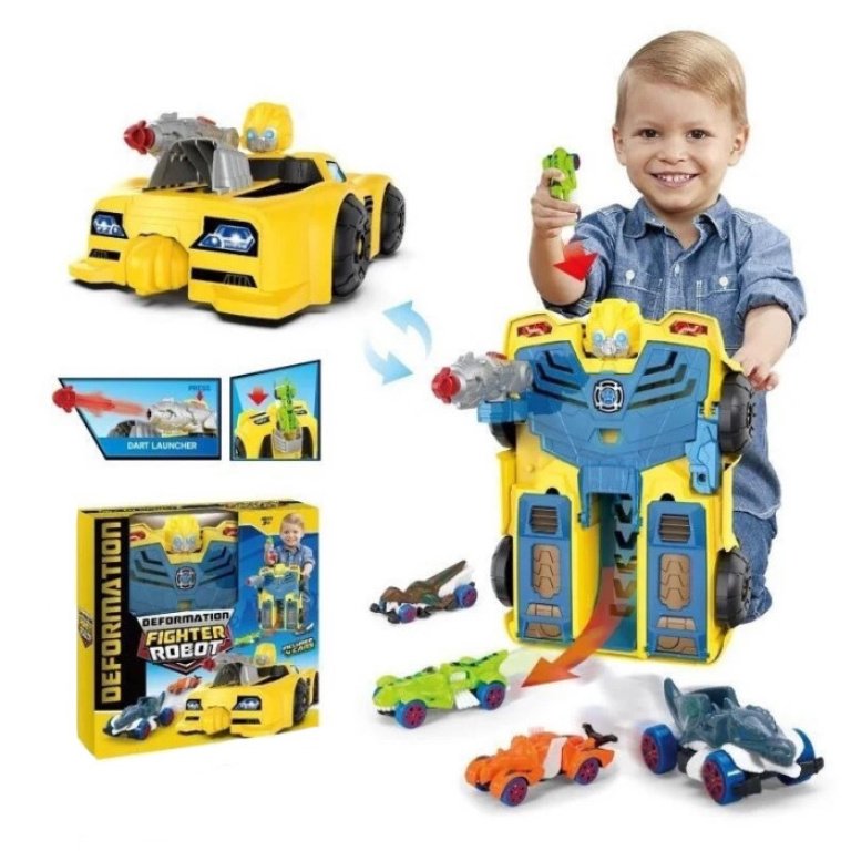 Žaislinis mašinų rinkinys – transformeris (2in1)