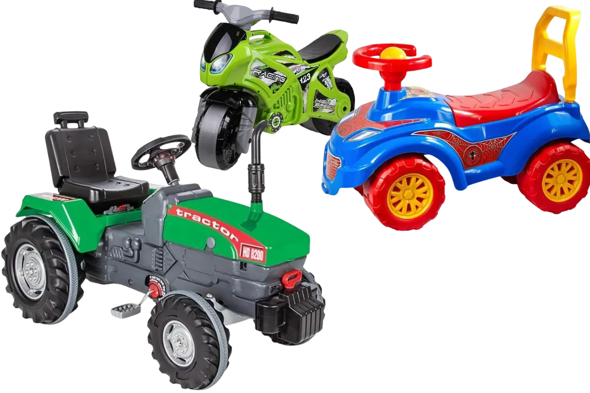 Toys slide 7 -20% užsėdamoms mašinoms, traktoriams, dviratukams iki liepos 13d.