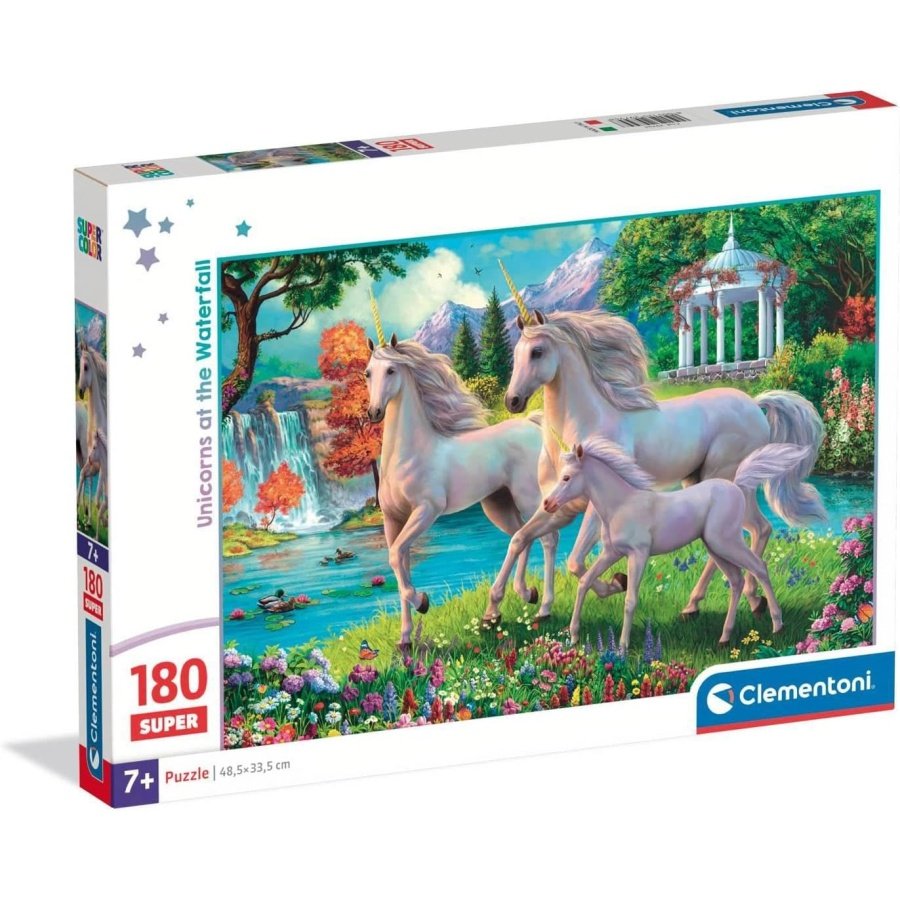 Clementoni Supercolor Dėlionė "Unicorns at the Waterfall" 180 pcs - Image 1