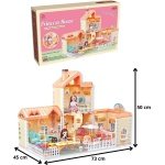 Princesės lėlių namelio pakuotė su išmatavimais