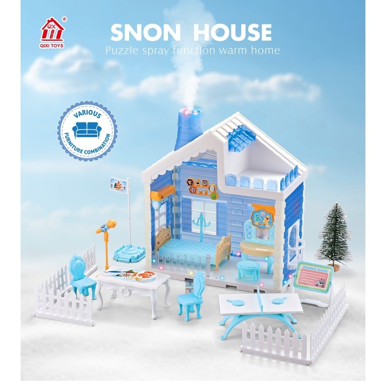 Surenkamas lėlių namelis su šviesomis ir garų efektu