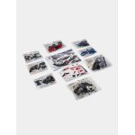 Konstruktorius – sportinė mašina (429 det.) visas rinkinio turinys su detalėmis, instrukcija ir lipdukais.