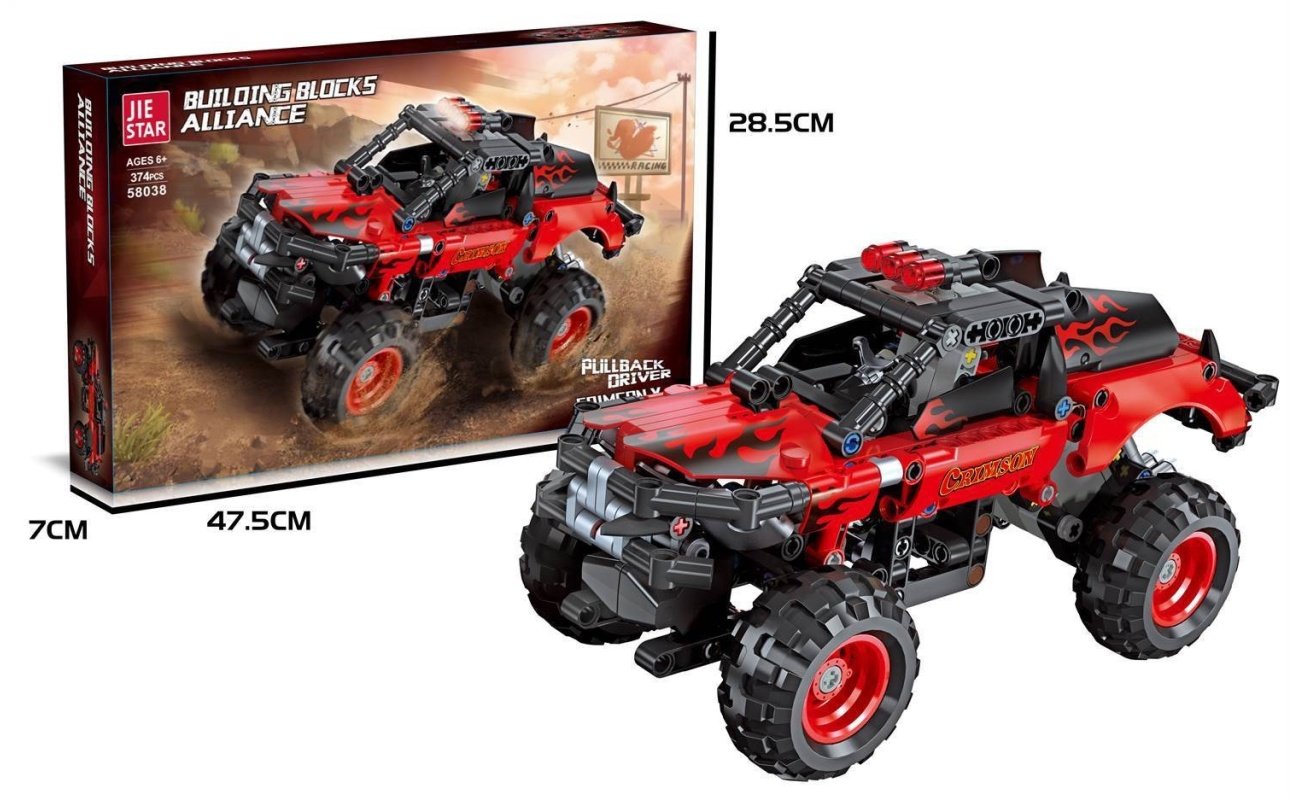 Konstruktorius džipas „Crimson“, 374 dalys