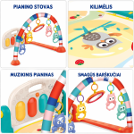 Kūdikių žaidimų kilimėlis su pianinu ir žaislais