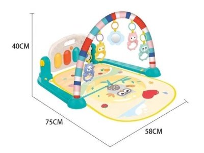 Kūdikių žaidimų kilimėlis su pianinu ir žaislais
