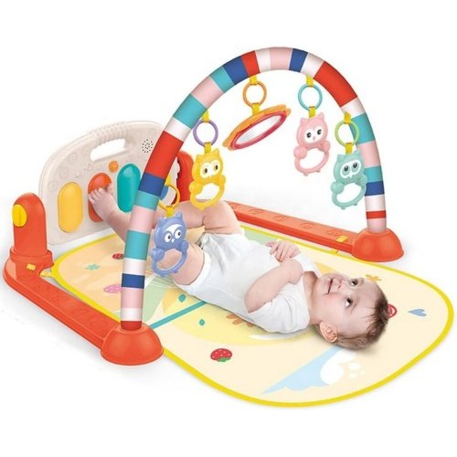 Kūdikių žaidimų kilimėlis su pianinu ir žaislais