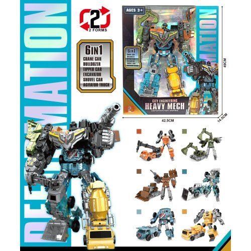 Transformuojamas robotas 6in1 “Heavy Mech”