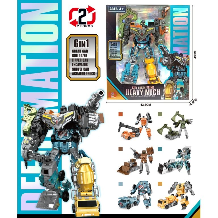 Transformuojamas robotas 6in1 “Heavy Mech”